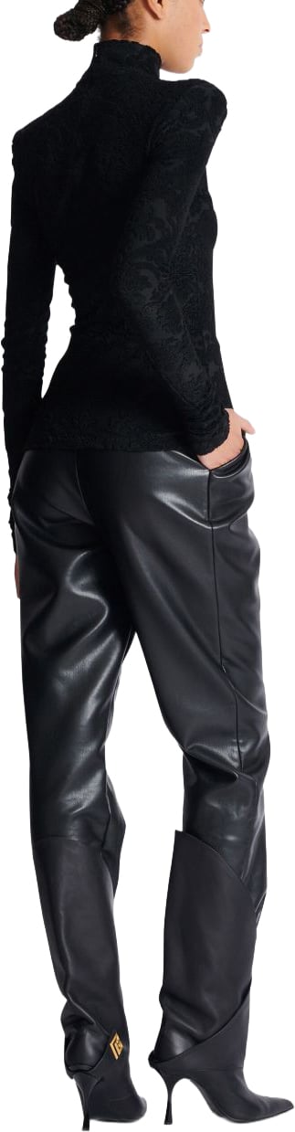 Balmain Fitted Black Top Zwart