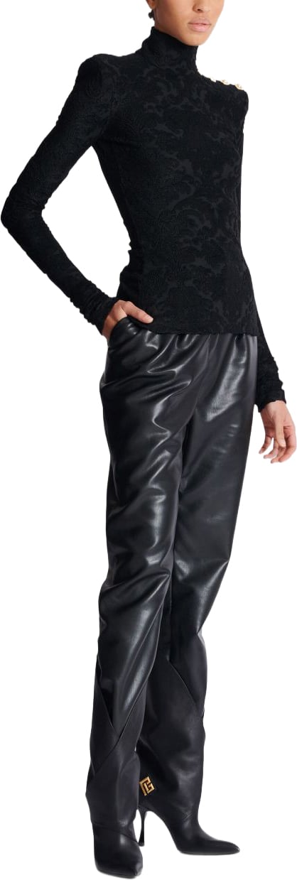 Balmain Fitted Black Top Zwart