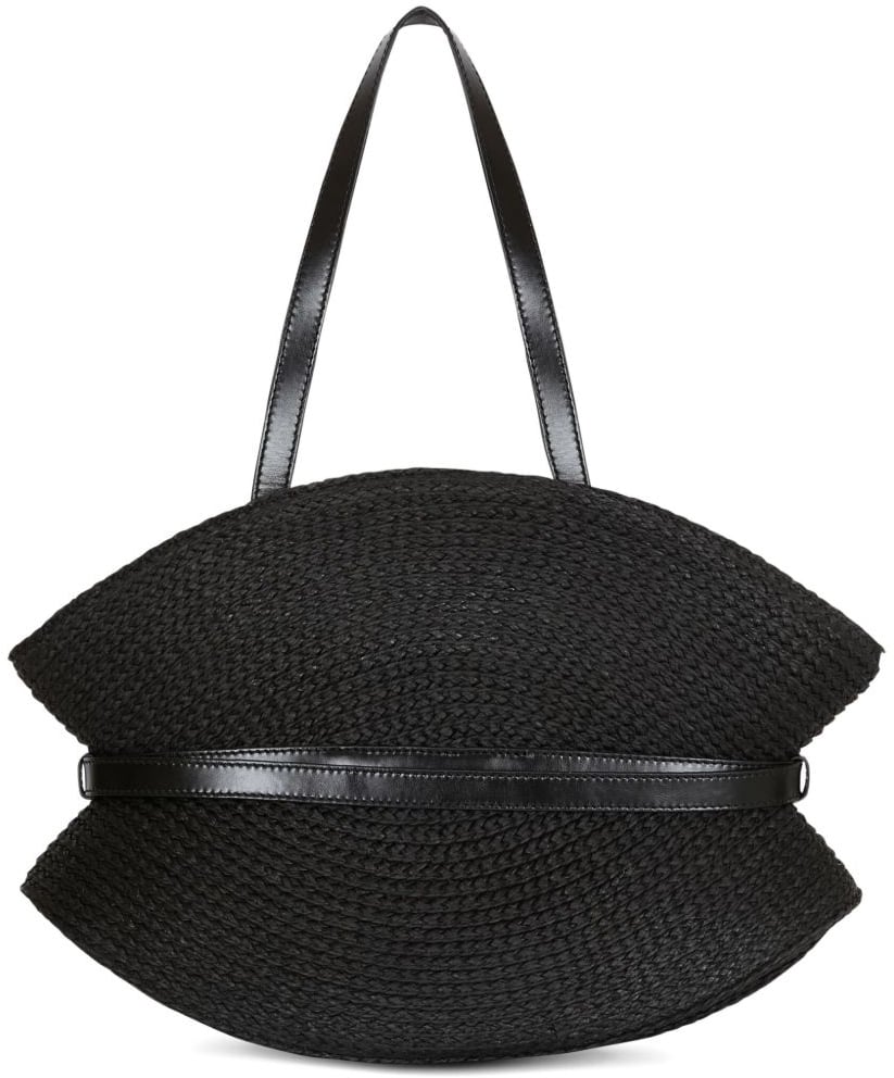 Balmain Sculptural Black Calfskin Leather Bag Zwart