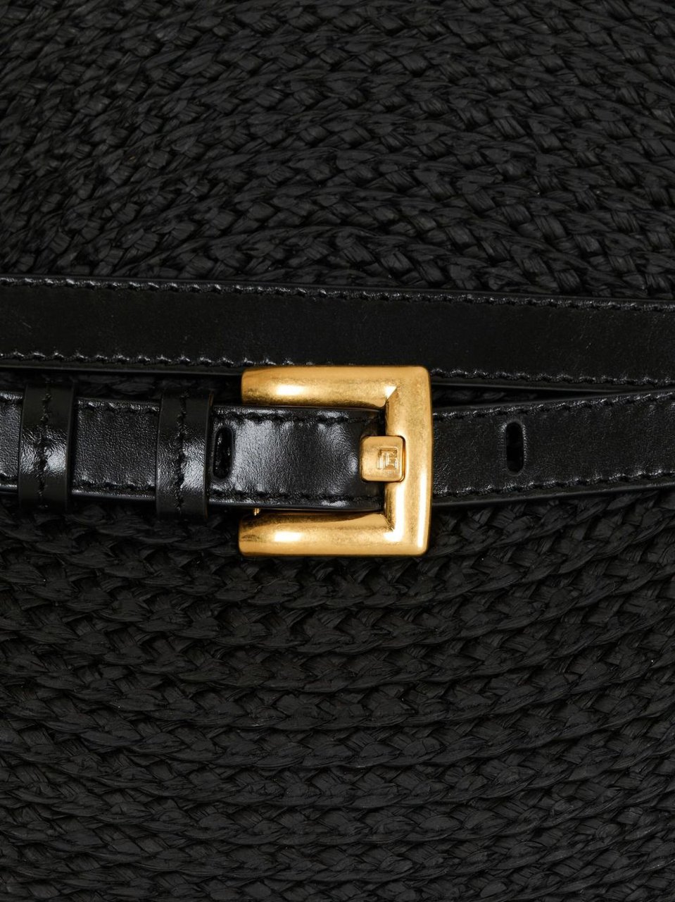 Balmain Sculptural Black Calfskin Leather Bag Zwart