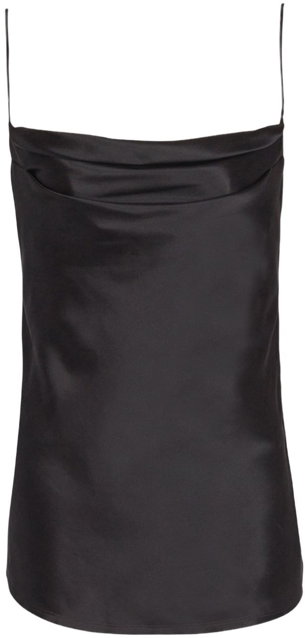 Balmain Satin-Finish Black Top Zwart