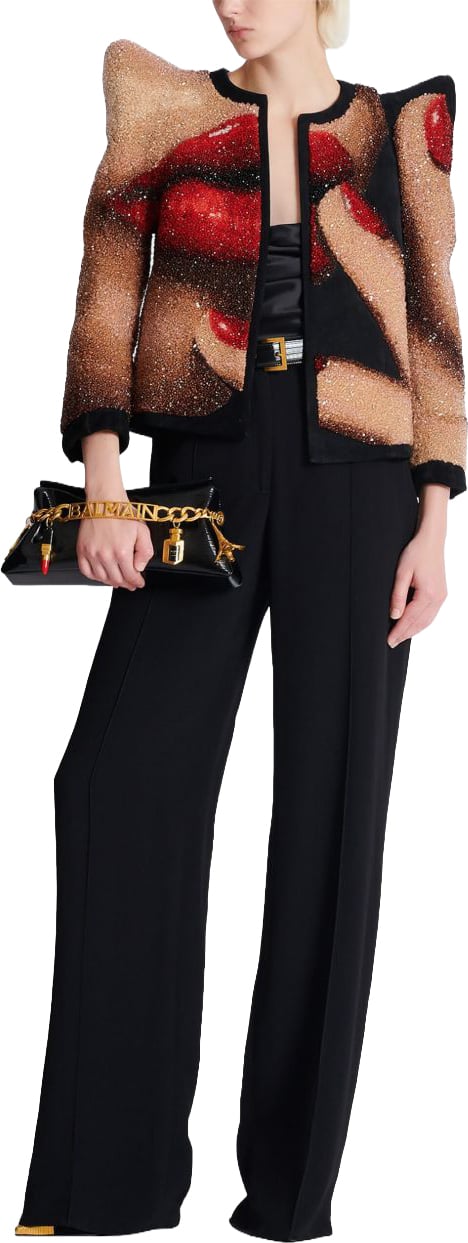 Balmain Satin-Finish Black Top Zwart