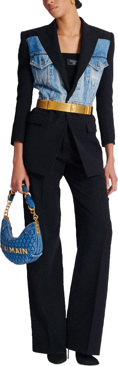 Balmain Straight Leg Trousers Zwart