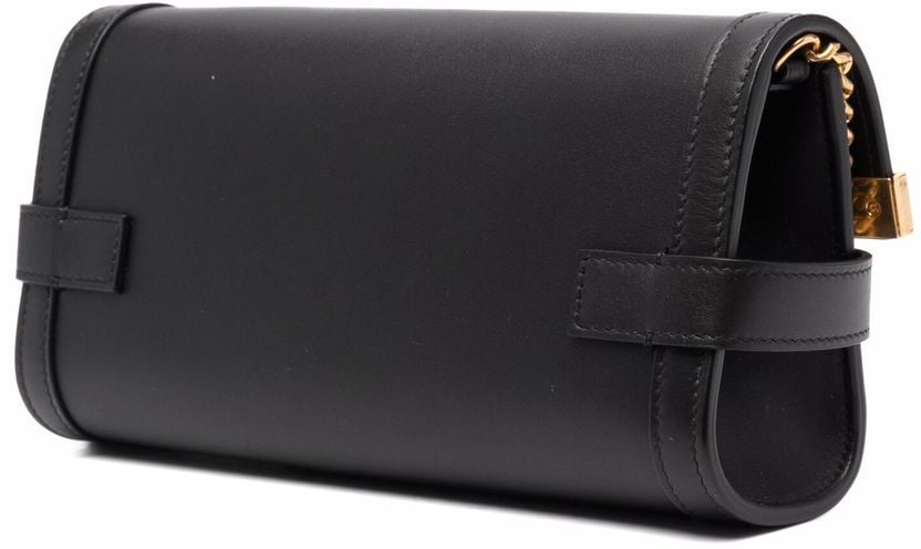 Balmain Black Leather Shoulder Bag Zwart