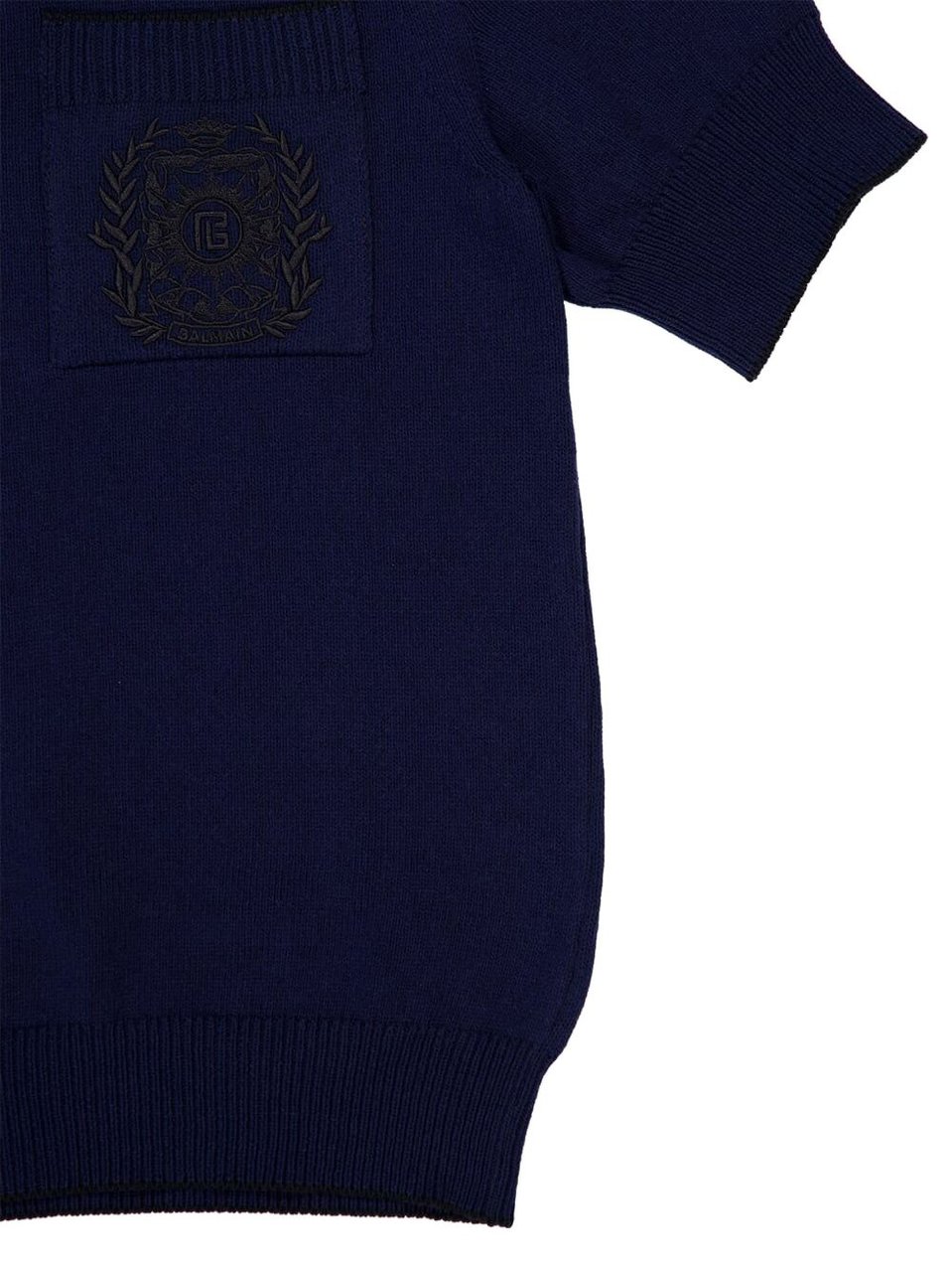 Balmain Navy Blue Polo Shirt Zwart