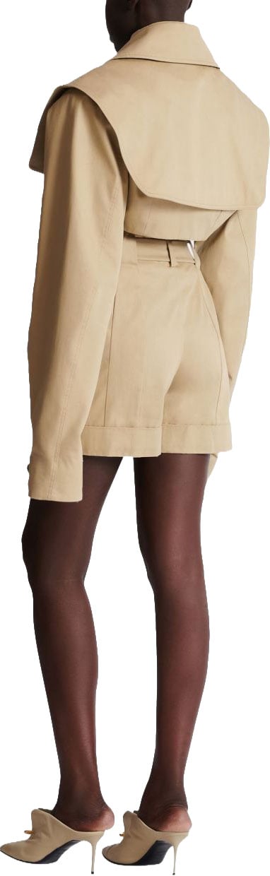 Balmain Tailored High-Waisted Shorts With Gold Buckle Neutraal