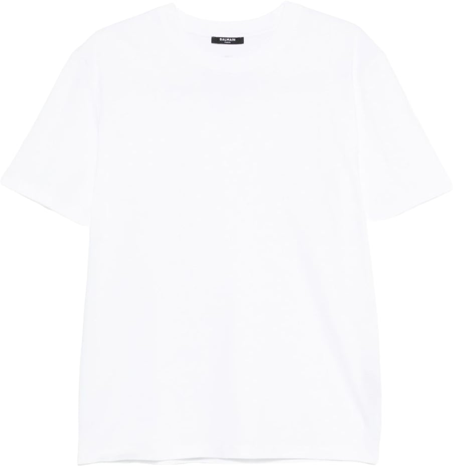 Balmain White Crew Neck T-Shirt Wit