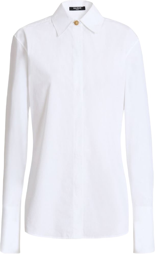 Balmain Classic White Shirt with Tailored Fit Wit