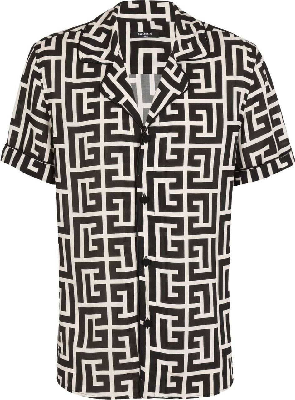 Balmain Short-Sleeve Geometric Black Zwart