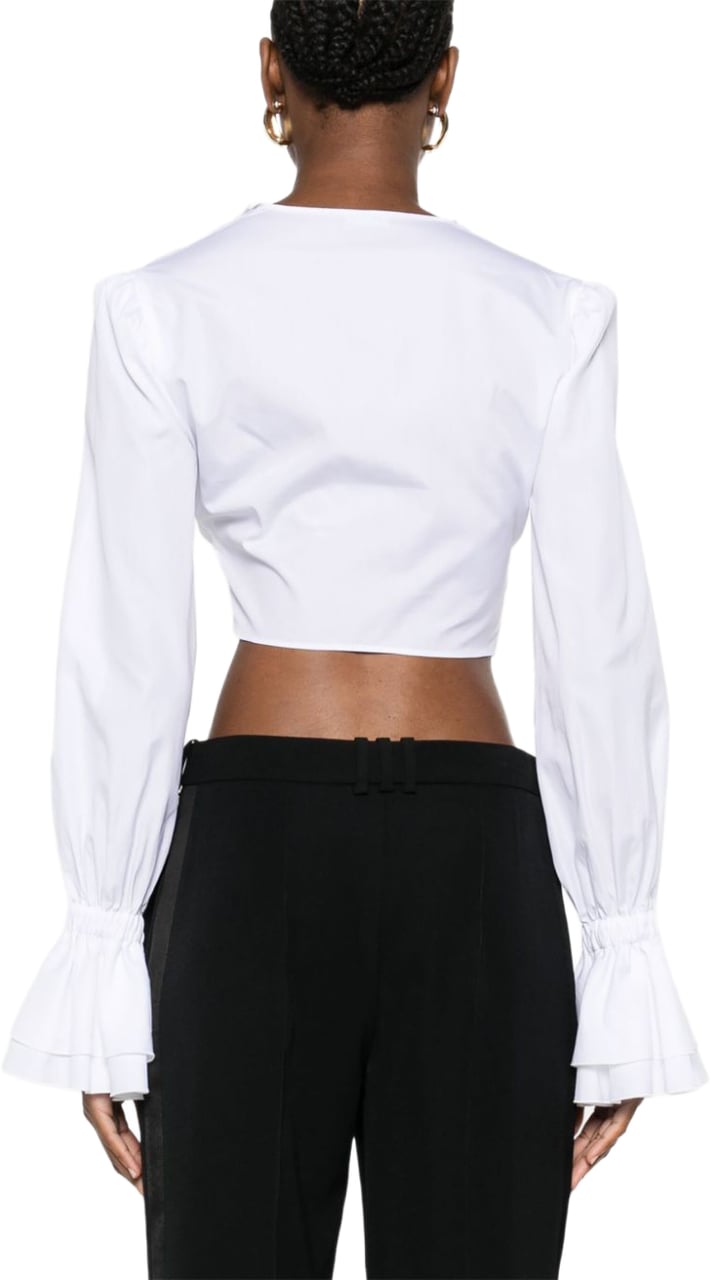 Balmain Cropped White Top Wit