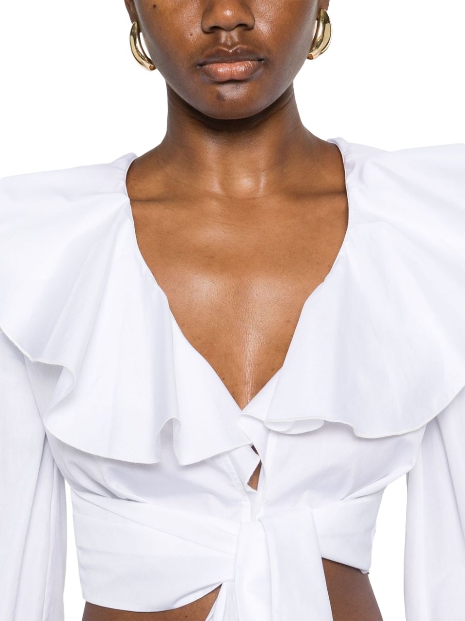 Balmain Cropped White Top Wit