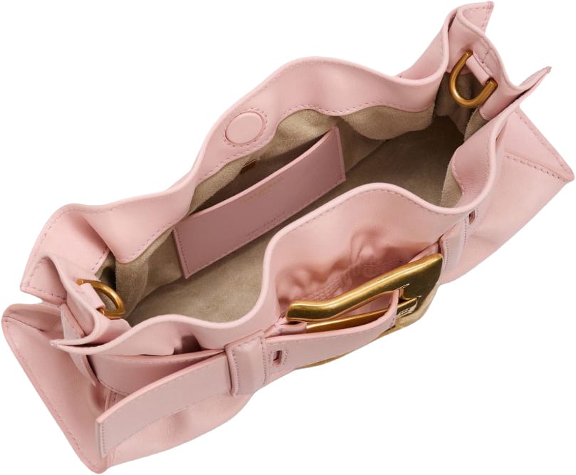 Balmain Pink Structured Textile Handbag Roze