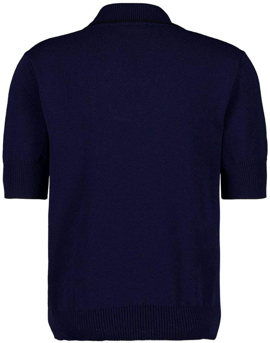 Balmain Navy Blue Polo Shirt Zwart