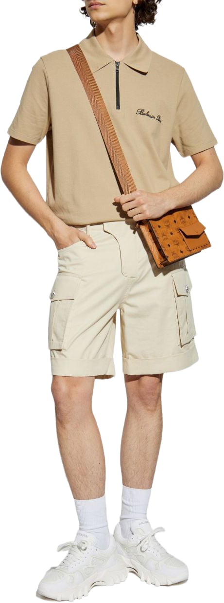 Balmain Short-Sleeved Beige Polo Neutraal