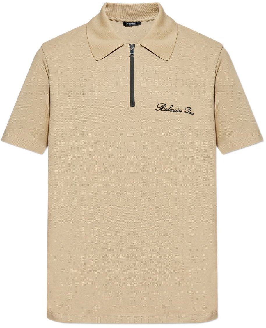 Balmain Short-Sleeved Beige Polo Neutraal