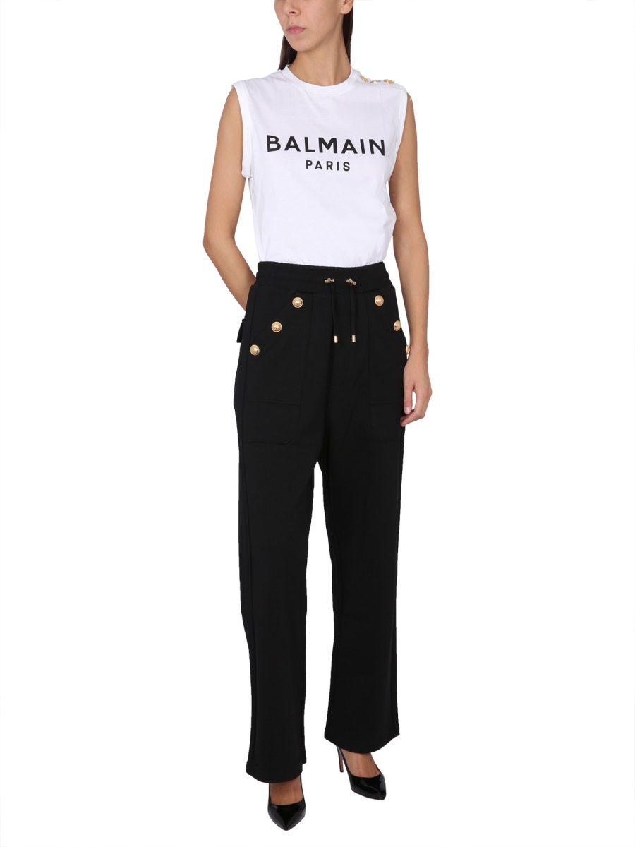 Balmain T-SHIRT WITH LOGO Wit