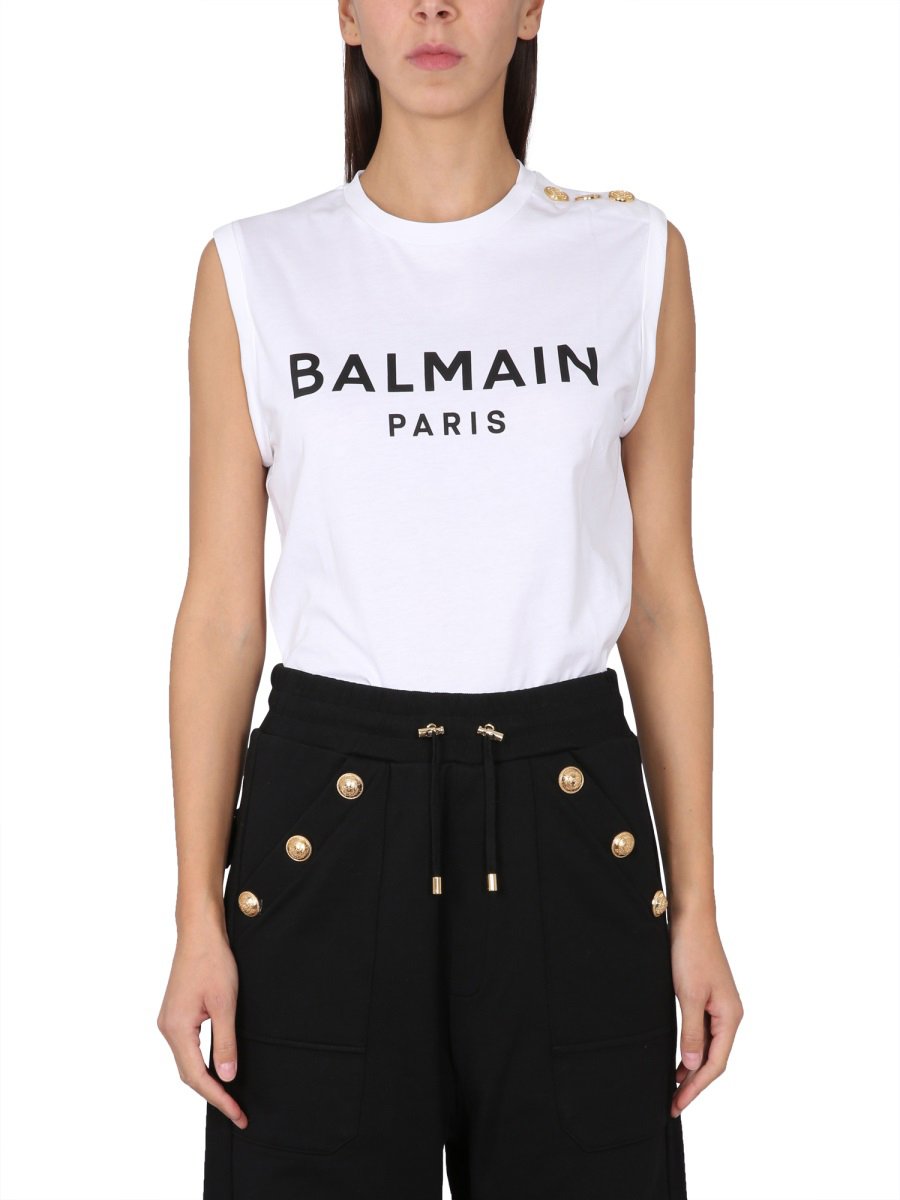 Balmain T-SHIRT WITH LOGO Wit