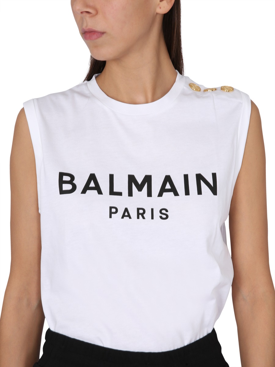 Balmain T-SHIRT WITH LOGO Wit