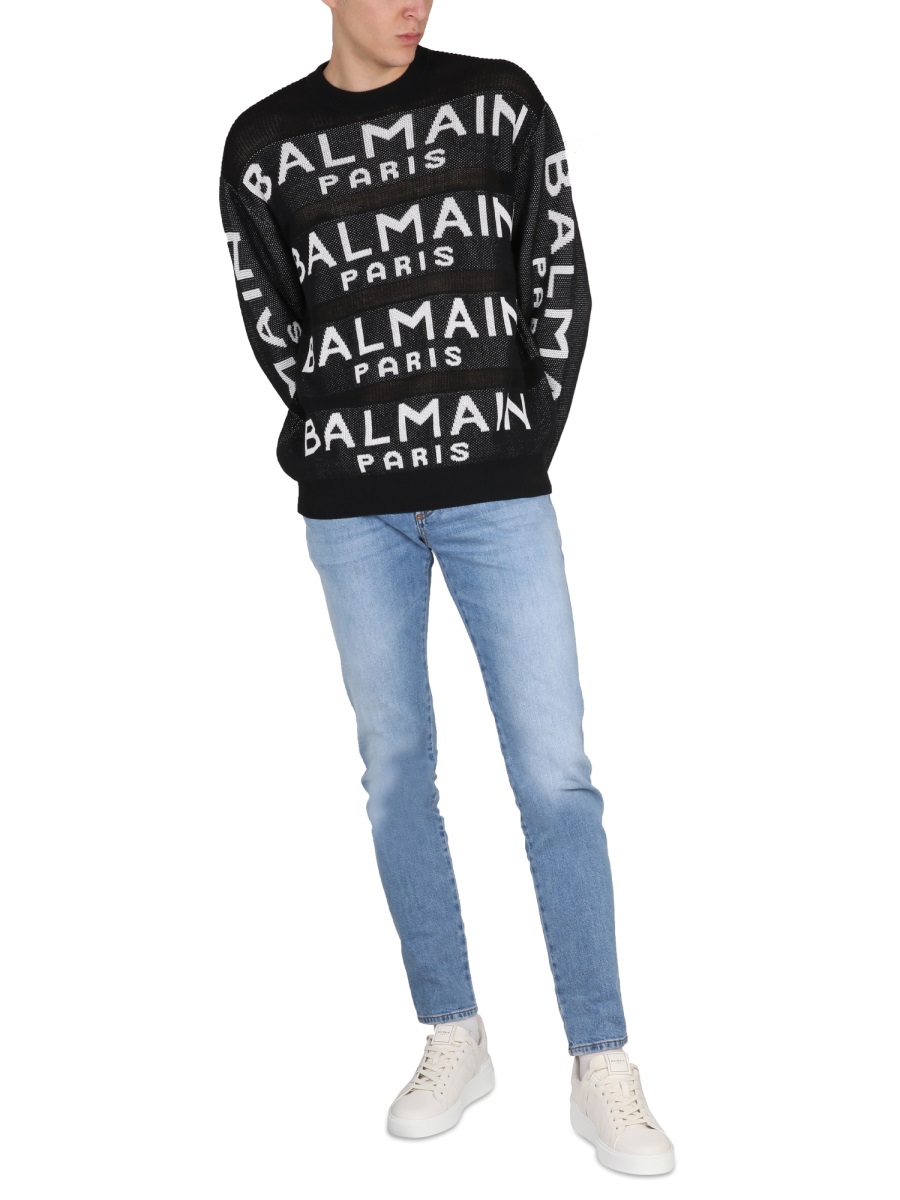 Balmain JERSEY WITH LOGO Zwart
