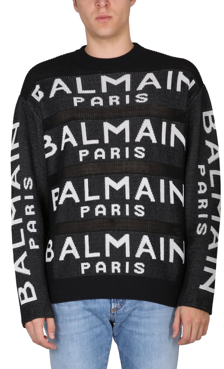 Balmain JERSEY WITH LOGO Zwart