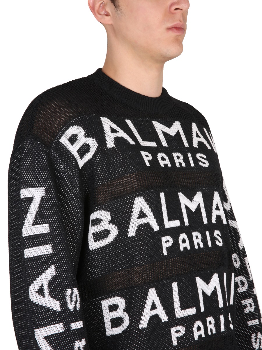 Balmain JERSEY WITH LOGO Zwart