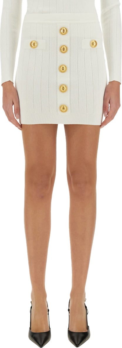 Balmain KNIT SKIRT Wit
