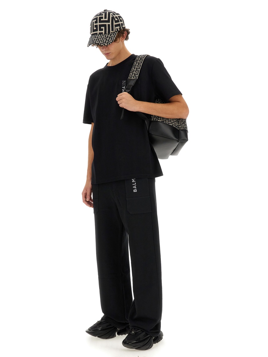 Balmain JOGGING PANTS WITH LOGO Zwart