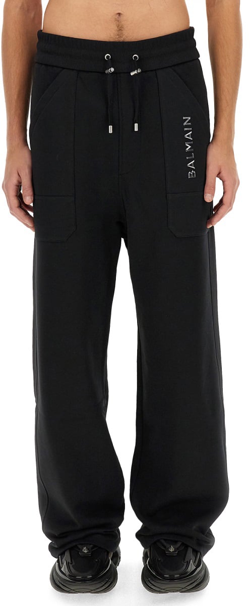 Balmain JOGGING PANTS WITH LOGO Zwart