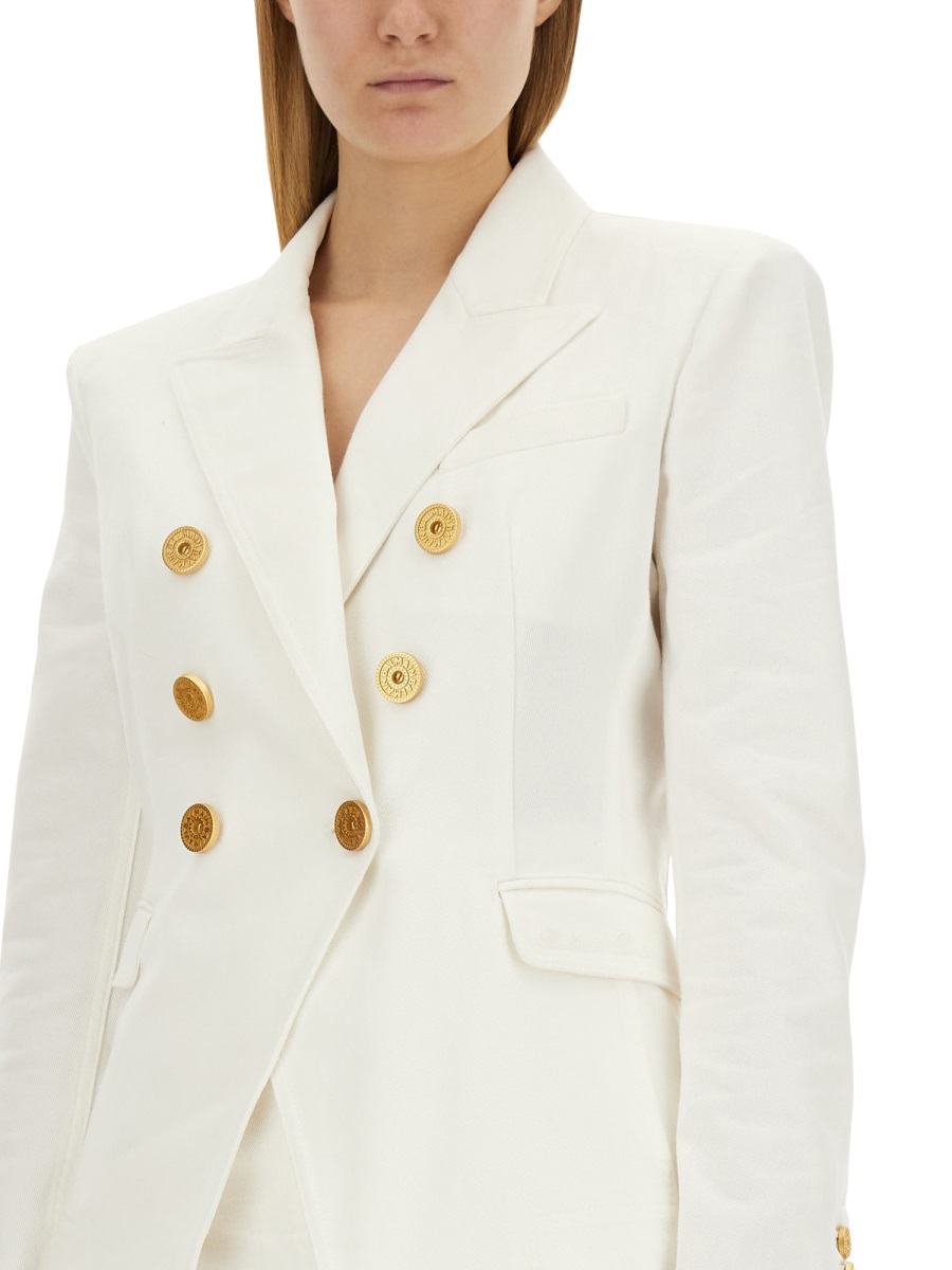 Balmain SIX-BUTTON JACKET Wit