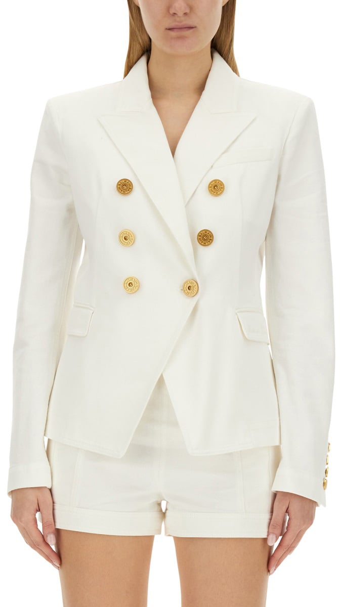 Balmain SIX-BUTTON JACKET Wit