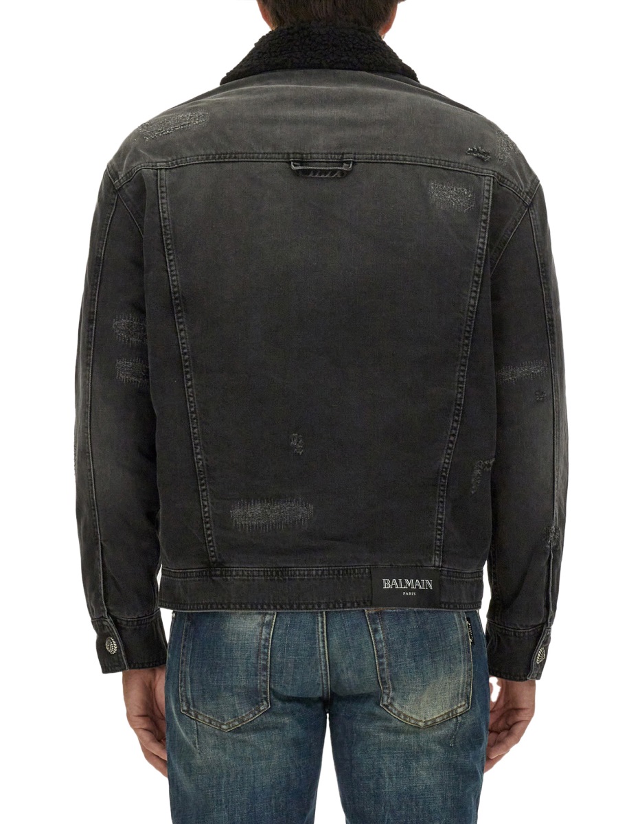 Balmain DESTROYED JACKET Zwart