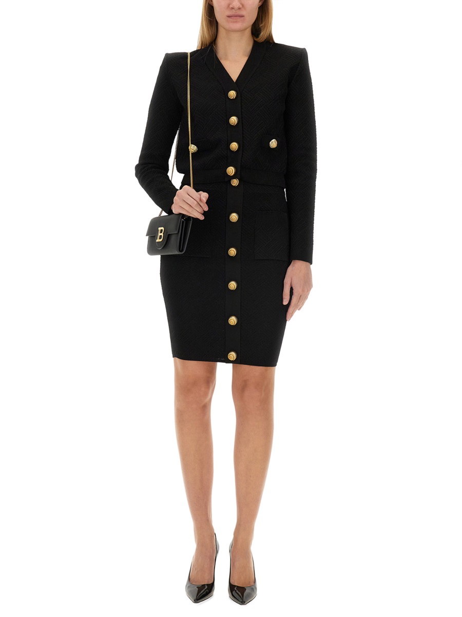Balmain "VICHY" KNIT SKIRT Zwart