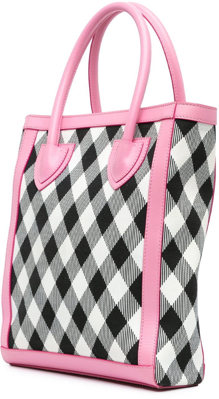Balmain Canvas Checkered B-Army 26 Shopping Satchel Wit