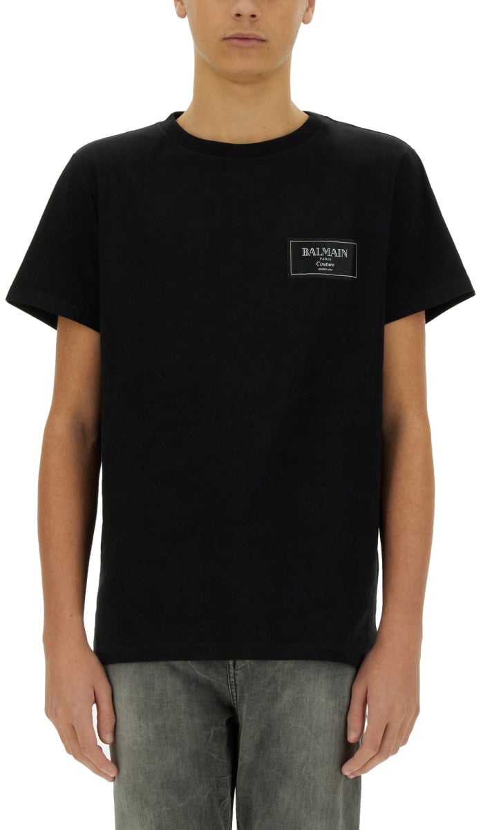 Balmain T-SHIRT WITH LOGO Zwart