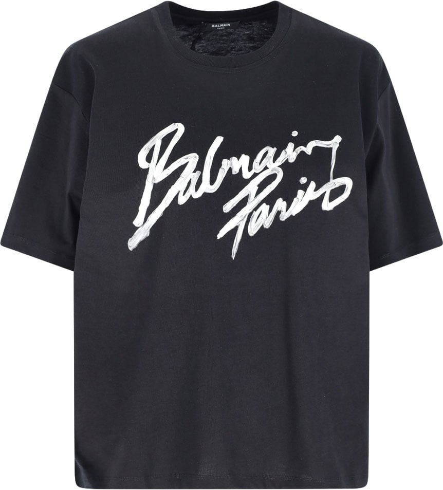 Balmain "Brush Print" T-Shirt – Black Neutraal