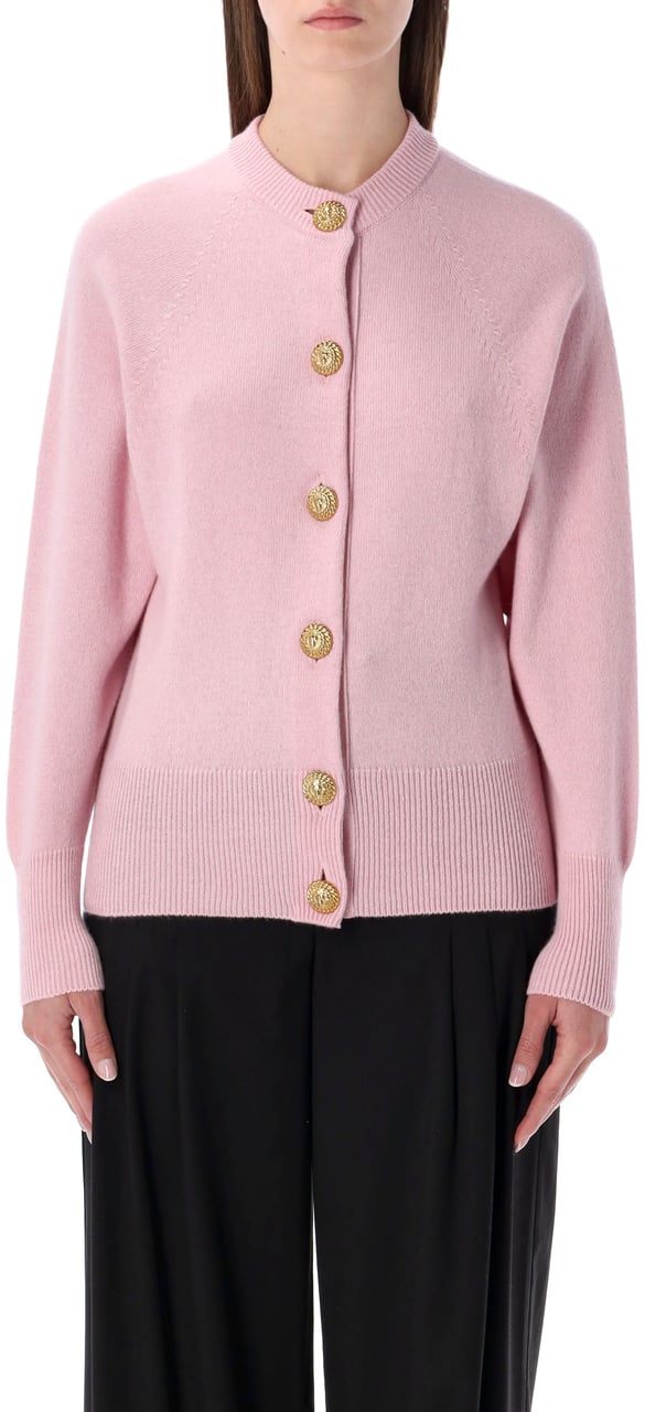 Balmain Buttoned Cardigan Rosa Roze