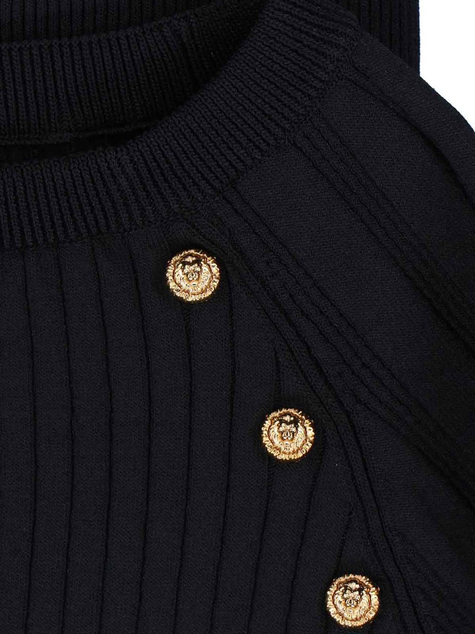 Balmain Buttoned Sweater – Black Zwart