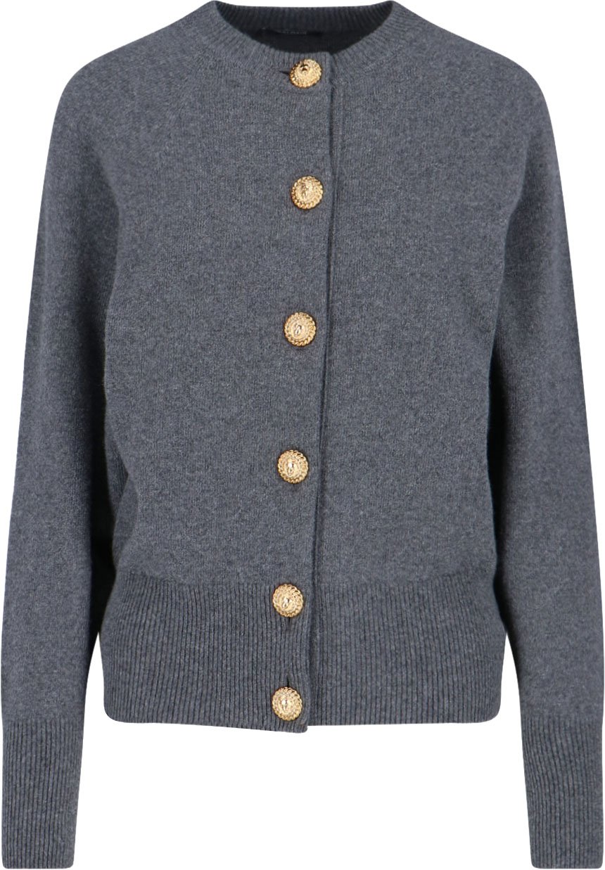 Balmain Cashmere Blend Cardigan – Grey Grijs