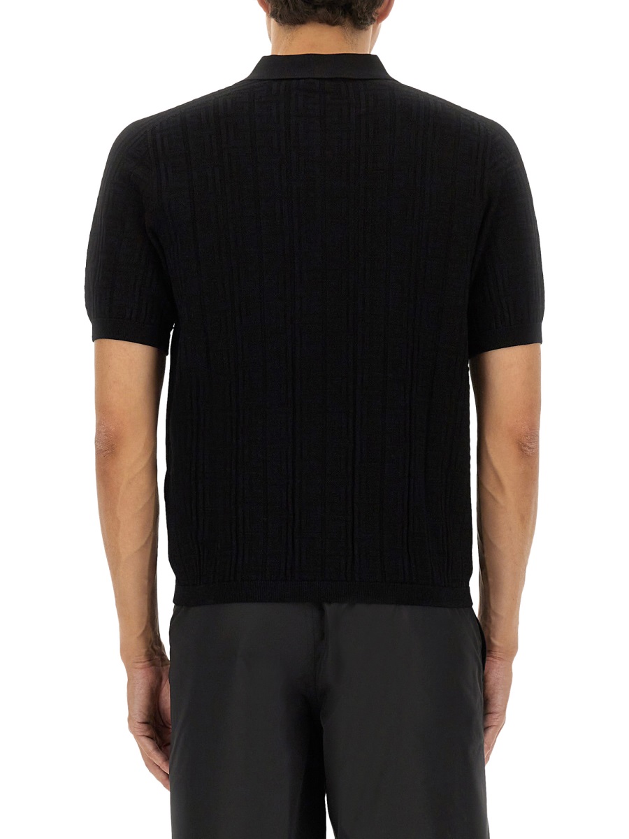 Balmain KNITTED POLO. Zwart