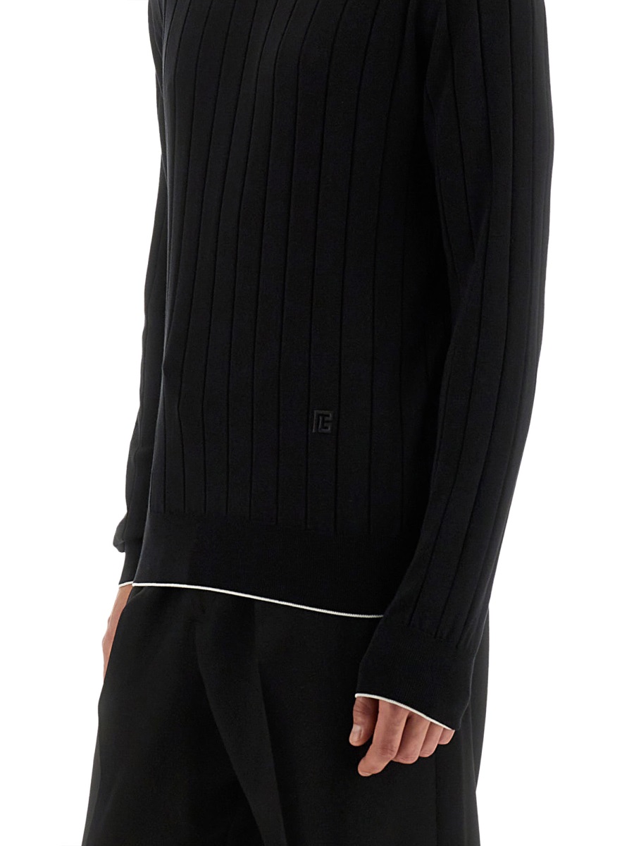 Balmain SILK AND COTTON KNIT Zwart