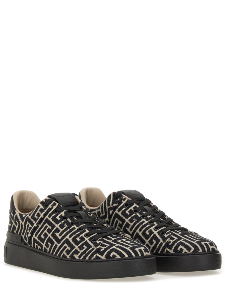 Balmain JACQUARD "B-COURT" SNEAKERS Zwart