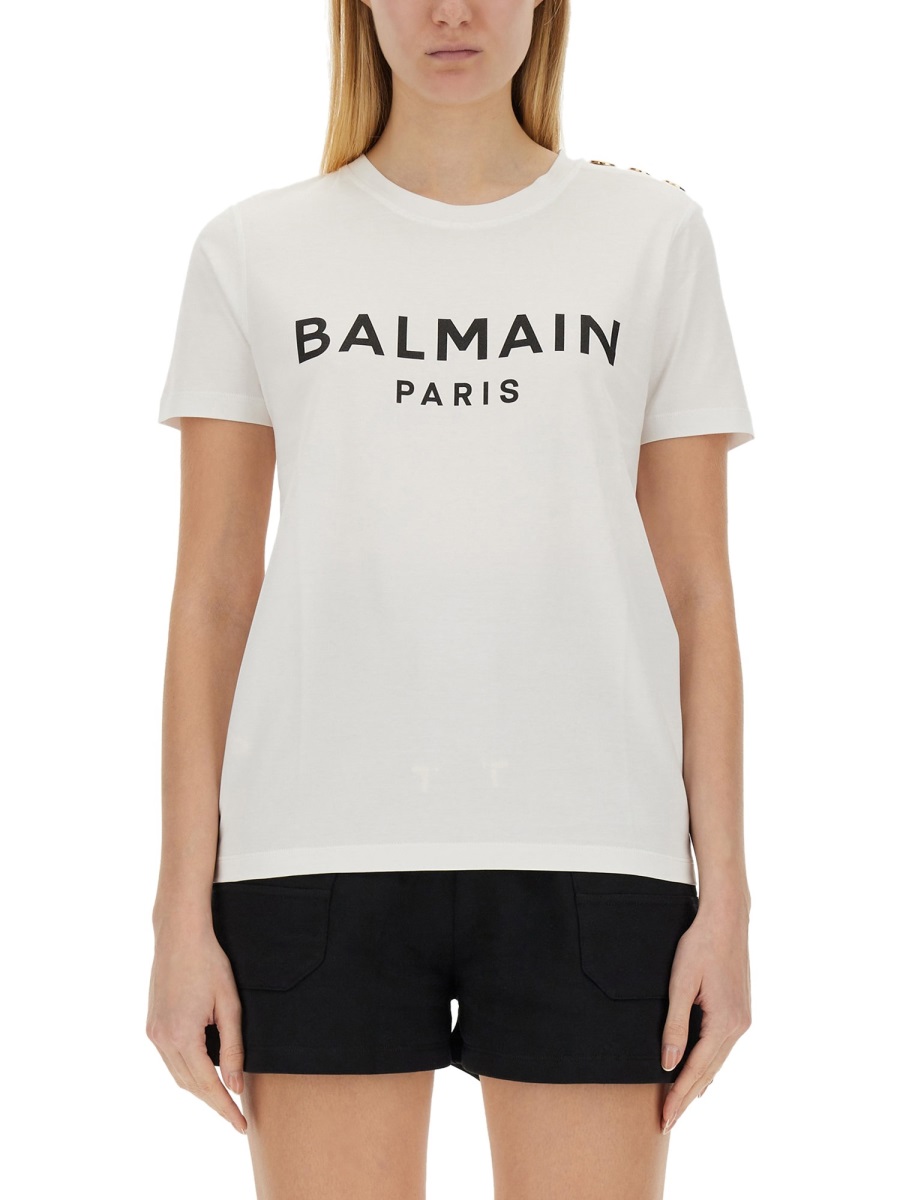 Balmain T-SHIRT WITH LOGO Wit