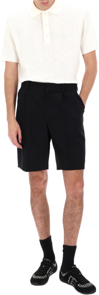 Balmain WOOL TAILORED SHORTS Zwart