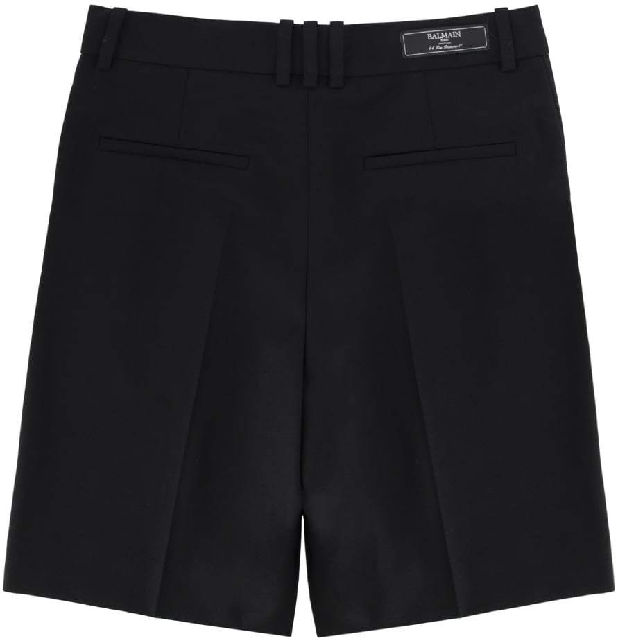 Balmain WOOL TAILORED SHORTS Zwart