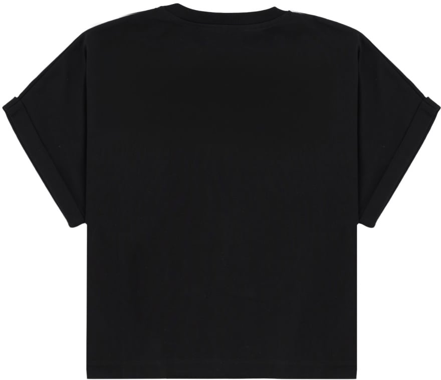Balmain CROPPED T-SHIRT WITH LOGO Zwart