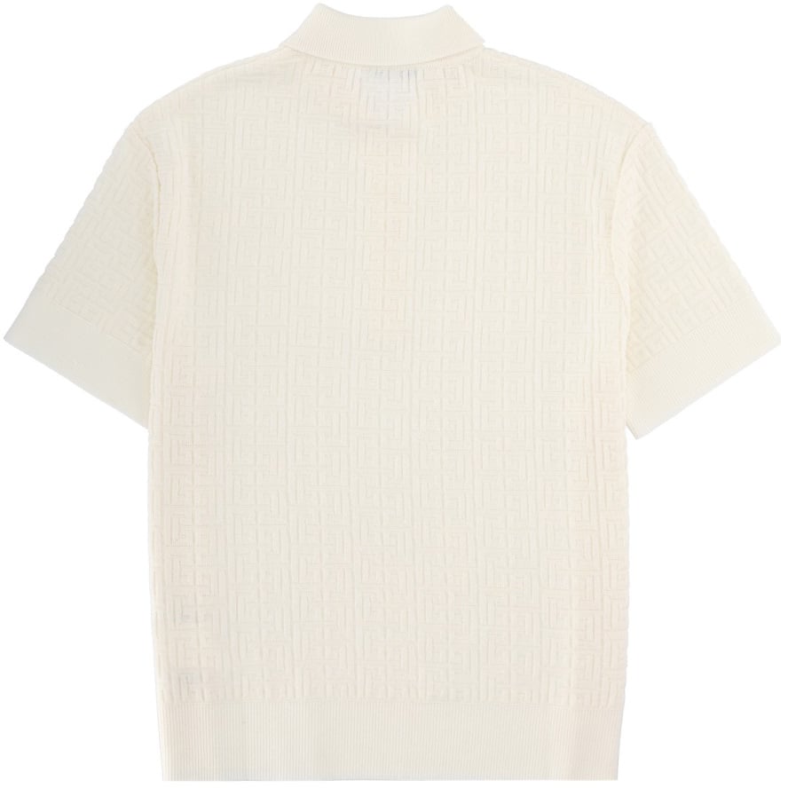 Balmain MERINO WOOL POLO SHIRT Wit