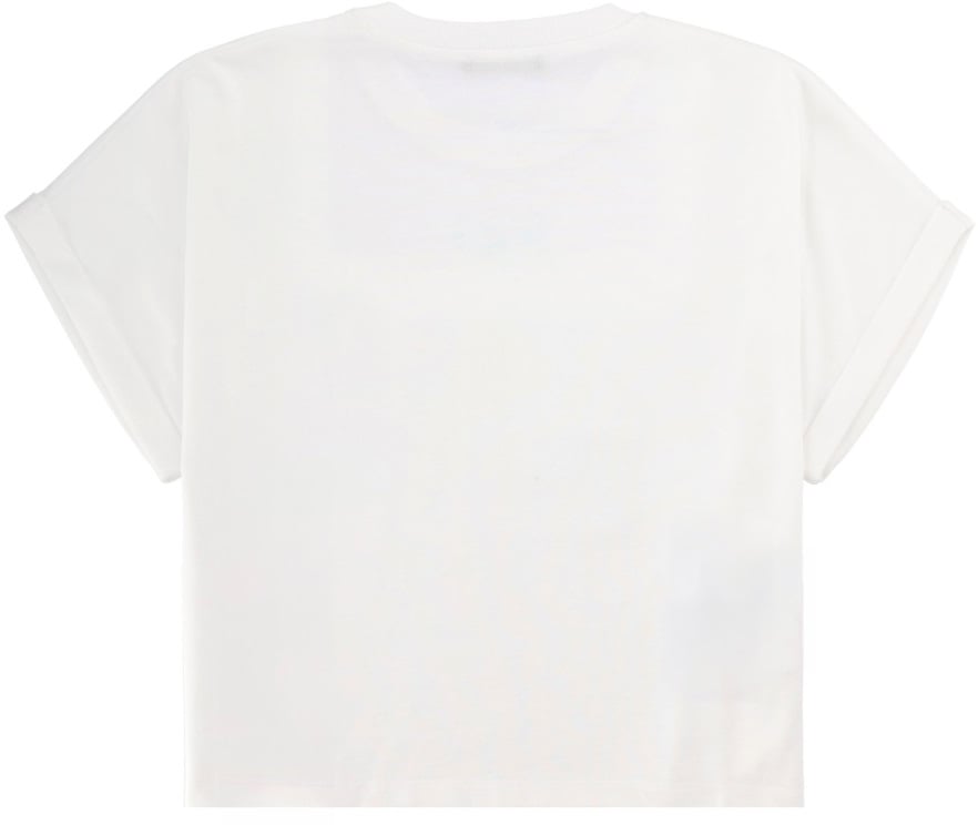 Balmain CROPPED T-SHIRT WITH LOGO Wit