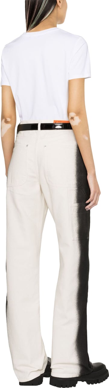 Balmain White T-Shirt Organic Gold Button T-Shirt Wit
