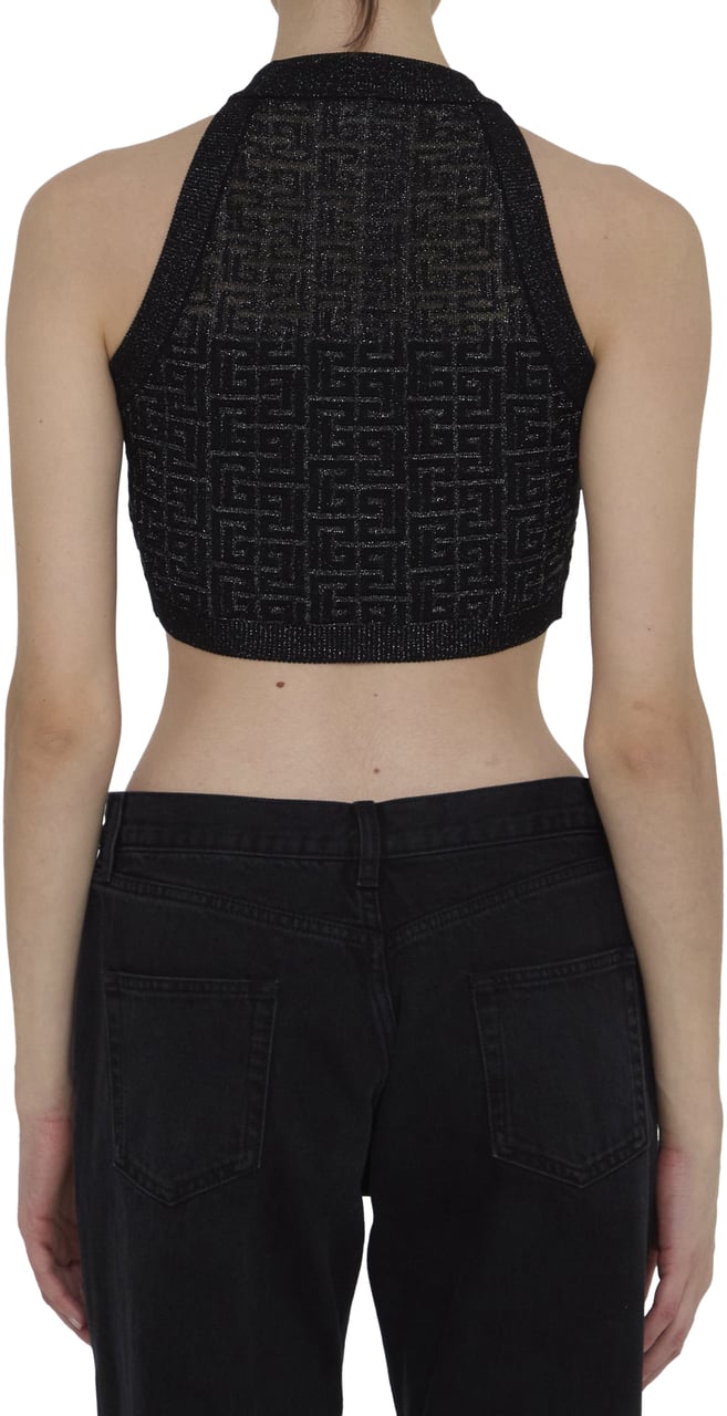 Balmain PB Labyrinth knit top Zwart