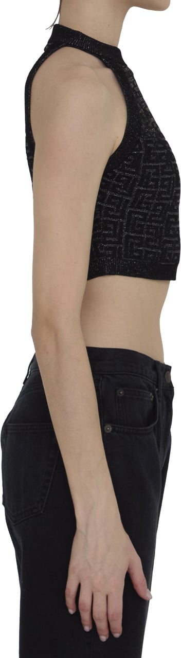 Balmain PB Labyrinth knit top Zwart